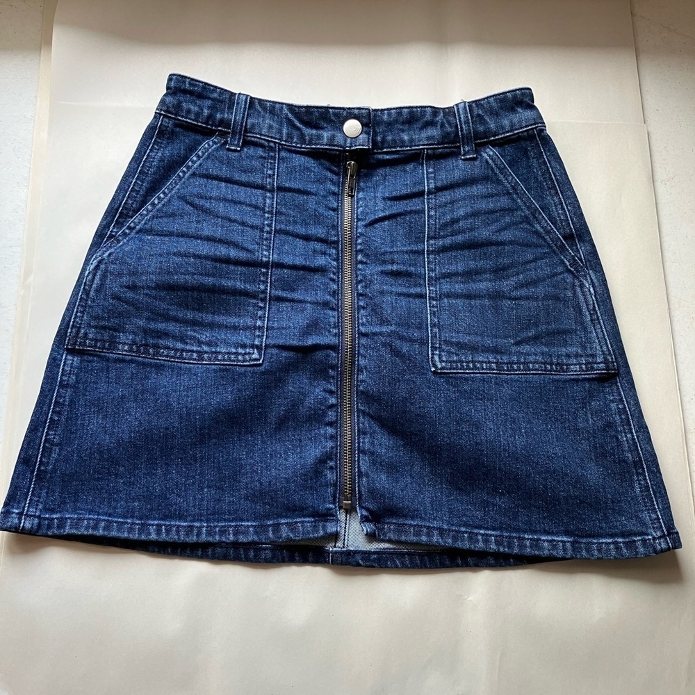 Madewell full front zip up jean‎ skirt size 26